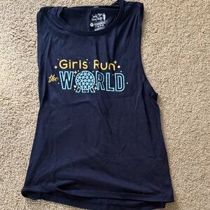 Disney Black Muscle Tee - Girls Run the World